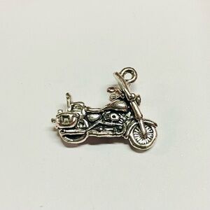 Polished sterling Silver Motorcycle Charm